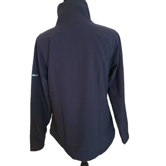 Eddie Bauer Womens Fleece Lined Zip Up Soft Shell Jacket Navy Blue Black Medium - Picture 3 of 12